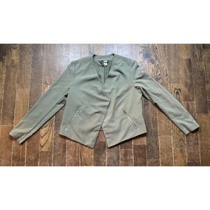 Divided By H&M Open Blazer Jacket Women's Size 12 Green Cute